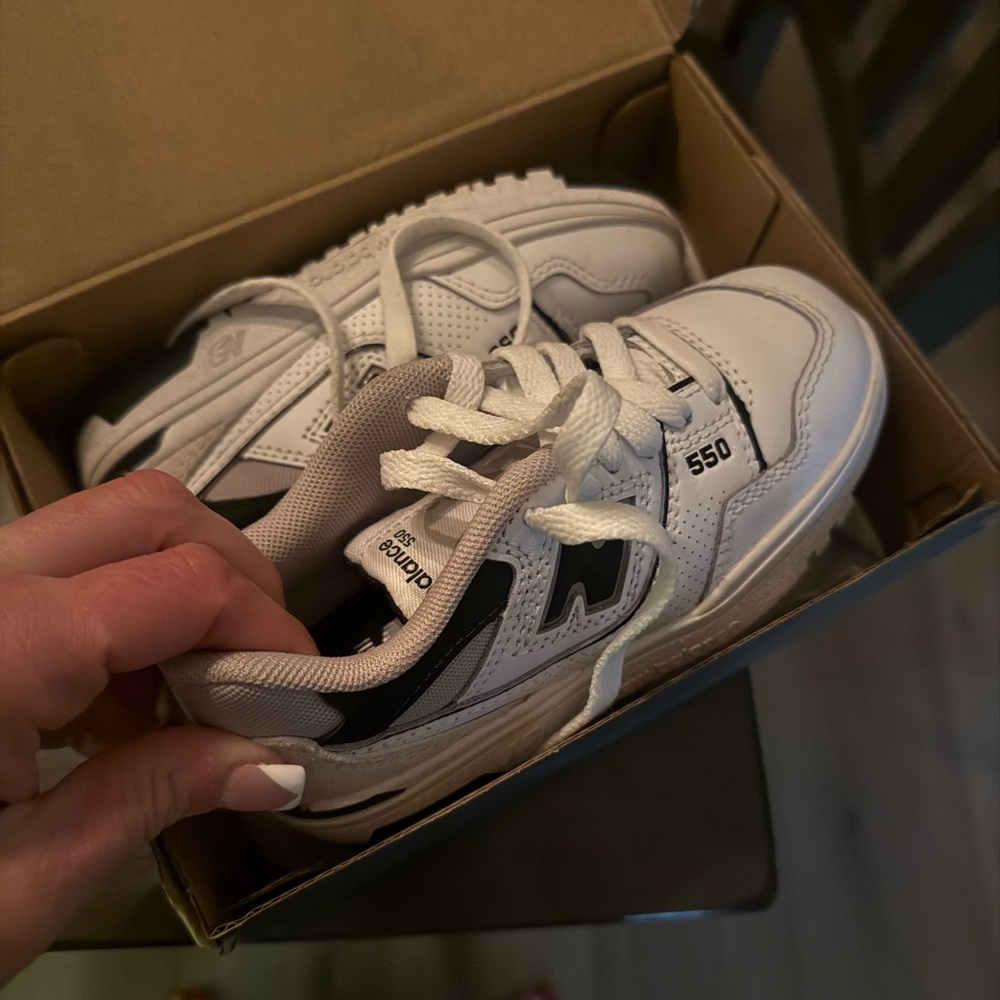 New Balance 550 White and Black Shoes